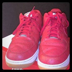 Red Leather Air Force 1s